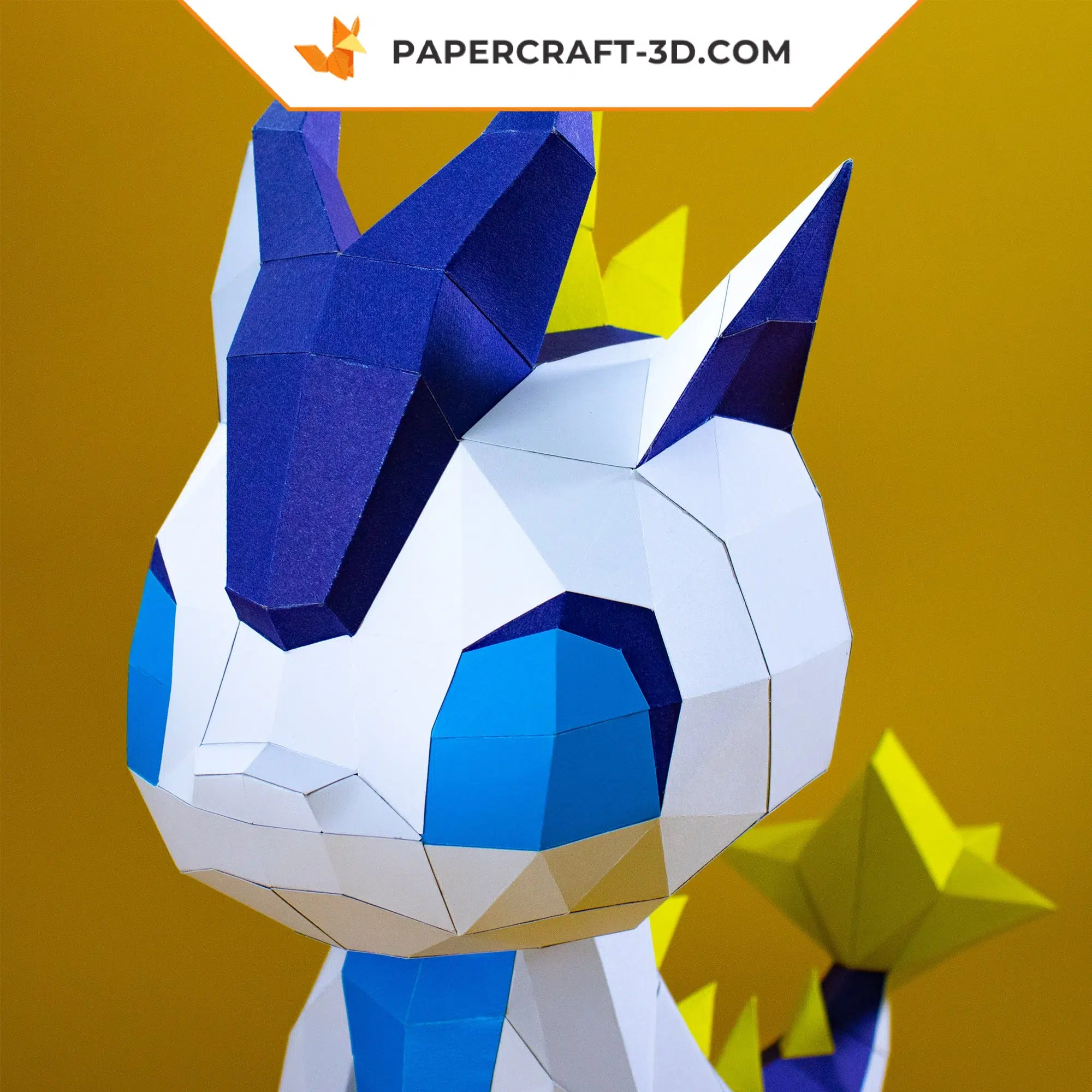 Modèle PDF de dragon en papercraft origami 3D, weergave 4