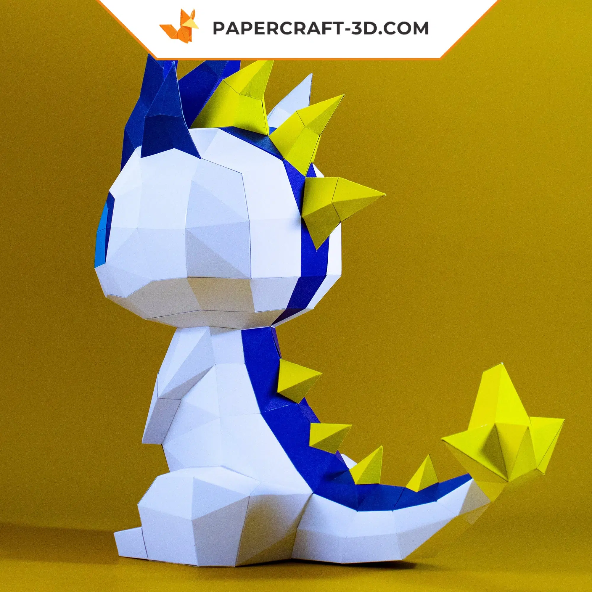 Modèle PDF de dragon en papercraft origami 3D, weergave 6