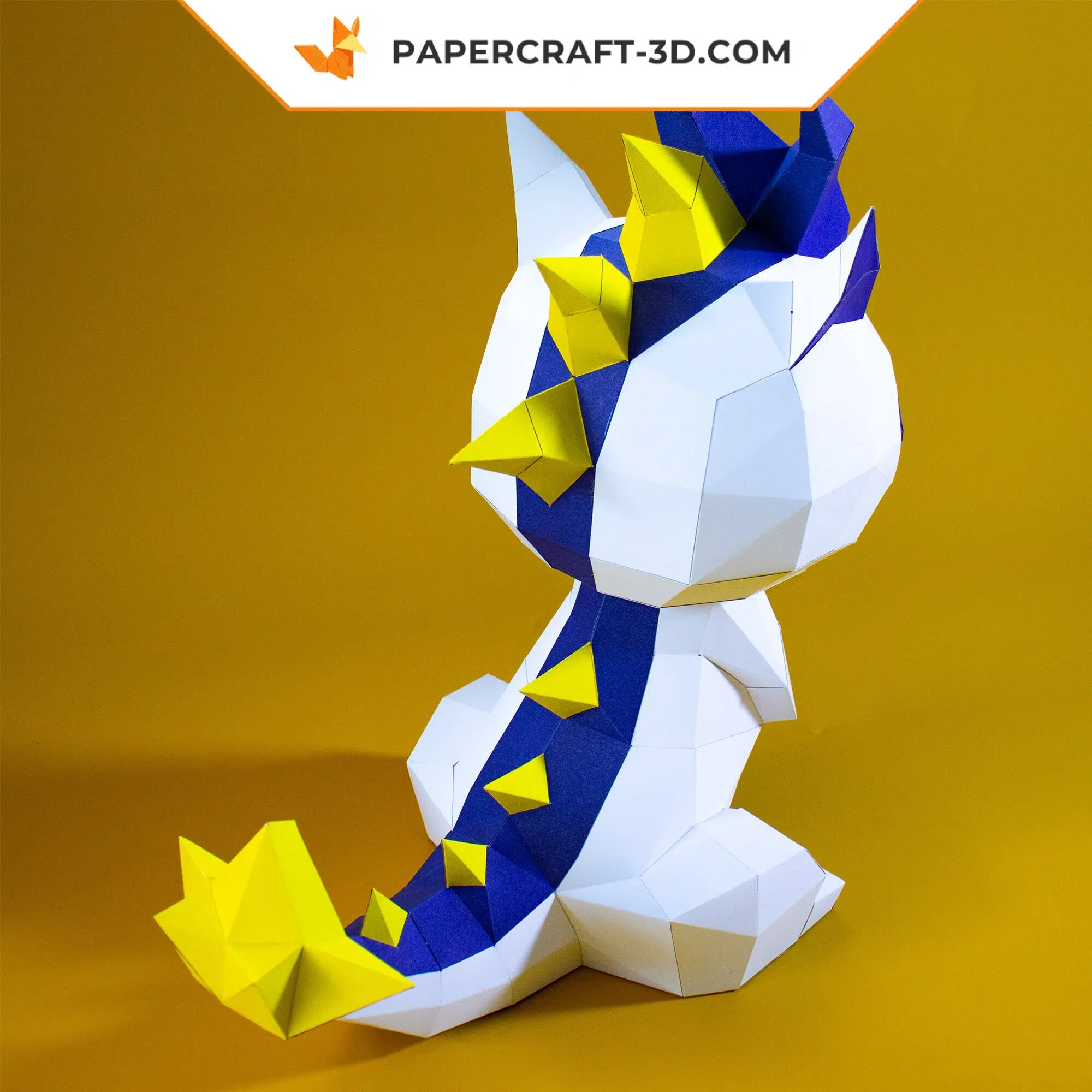 Modèle PDF de dragon en papercraft origami 3D, weergave 8