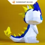 Modèle PDF de dragon en papercraft origami 3D, weergave 10