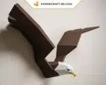 Papercraft eagle wall in origami