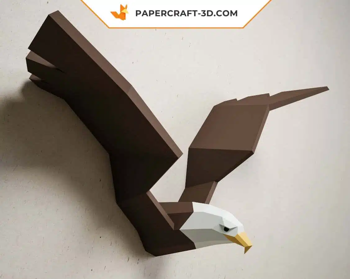 Papercraft eagle wall in origami
