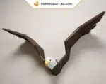 Papercraft aigle 3D en origami papier, weergave 3
