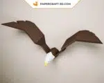 Papercraft aigle 3D en origami papier, weergave 5