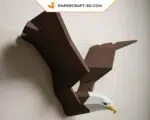 Papercraft aigle 3D en origami papier, weergave 6