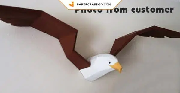 Papercraft aigle 3D en origami papier, weergave 8