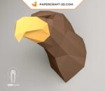 Papercraft cabeza de águila mural origami 3D