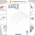 Papercraft testa d’aquila murale in origami 3D