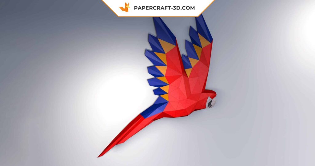 Majestic Wall Macaw Parrot Papercraft Origami
