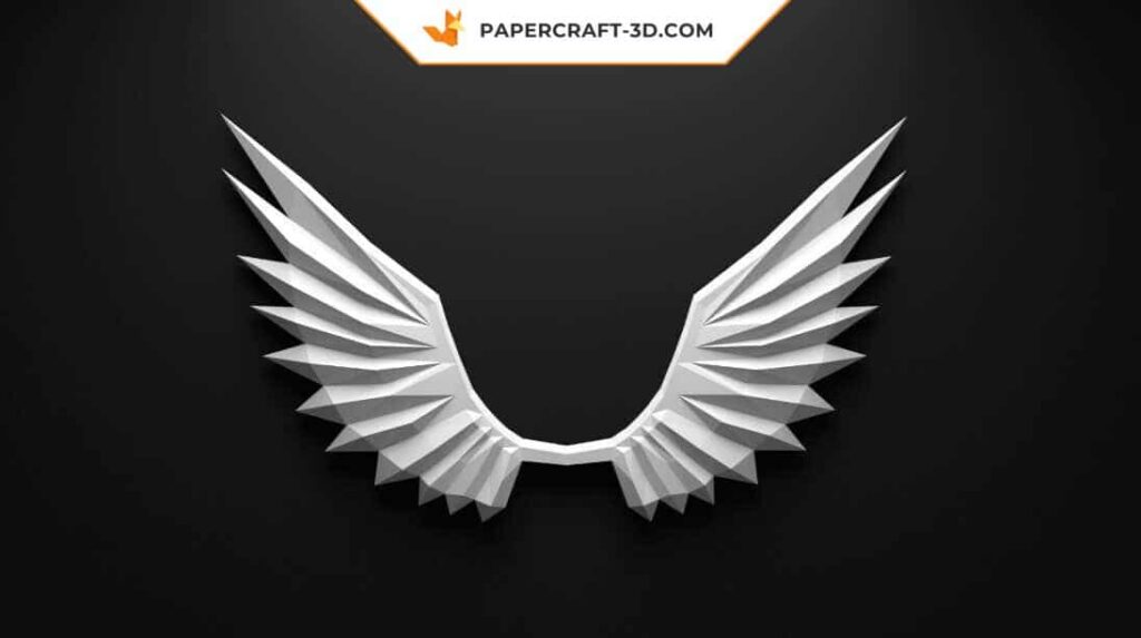 3D origami angel wings papercraft