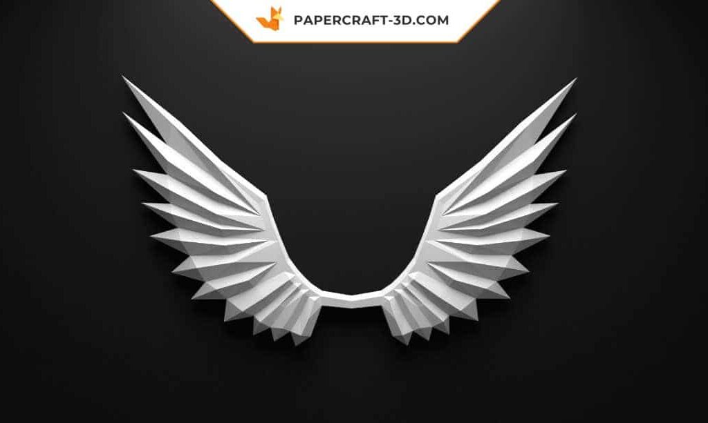 3D origami angel wings papercraft