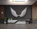 Papercraft angel wings in 3D origami
