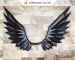 Papercraft angel wings in 3D origami