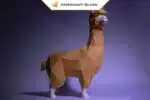 Papercraft Alpaga Lama en papier 3D origami, modèle à télécharger, weergave 2