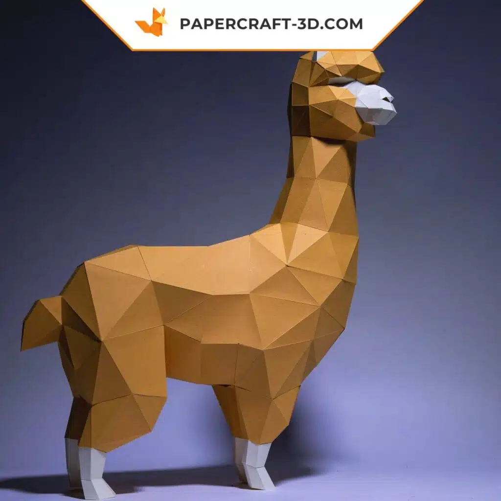 Papercraft Alpaka-Lama in 3D-Origami
