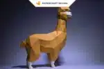 Papercraft Alpaga Lama en papier 3D origami, modèle à télécharger
