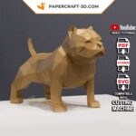 Papercraft de American Bully em origami 3D