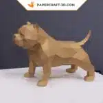 3D Origami American Bully Papercraft