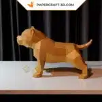 3D Origami American Bully Papercraft