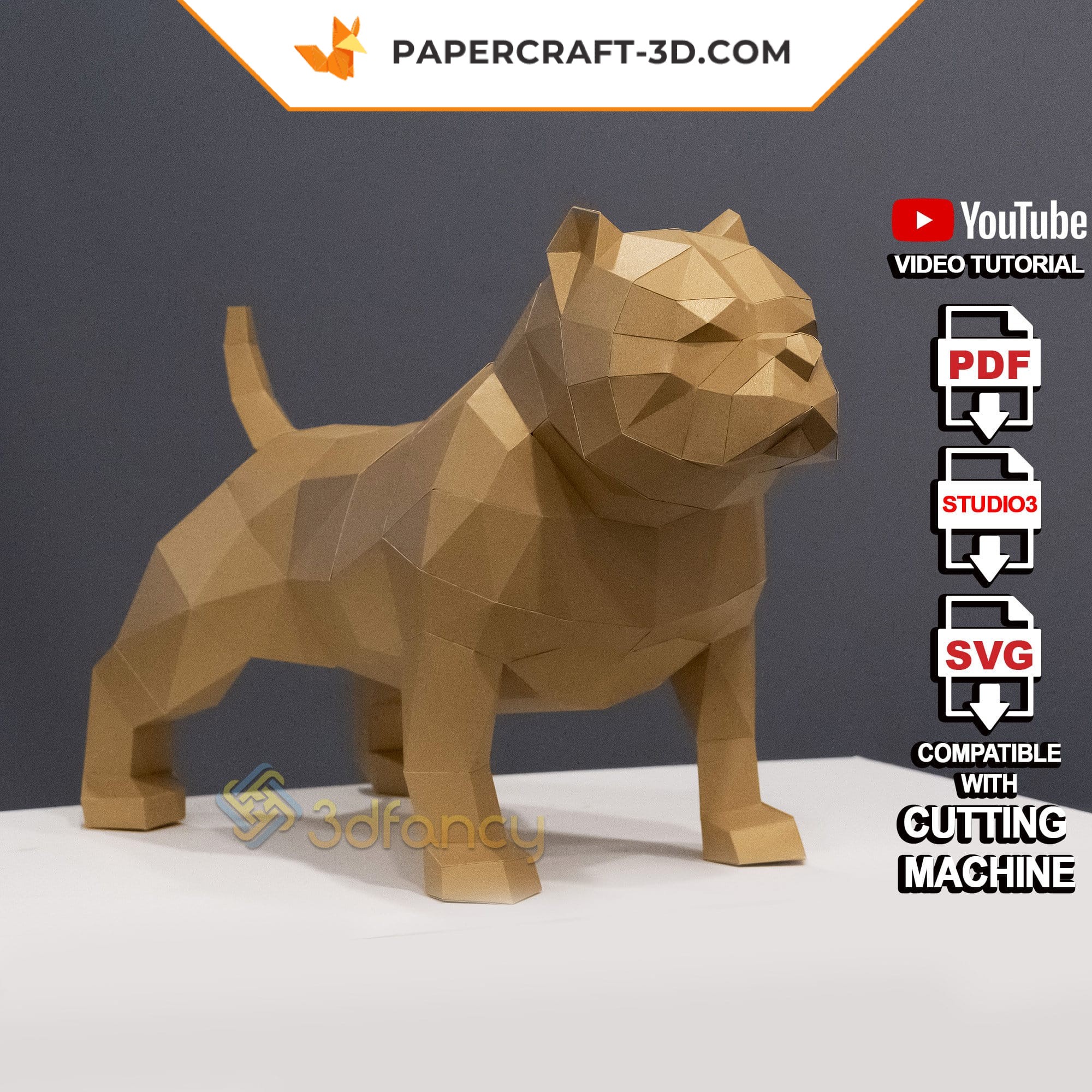 Papercraft de porco em origami 3D