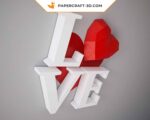 Papercraft heart in 3D origami