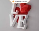 Papercraft heart in 3D origami