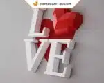 Papercraft amour 3D origami papier - cadeau DIY pour elle ou lui, décoration d&rsquo;intérieur, Saint-Valentin, modèle PDF téléchargeable, weergave 5