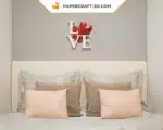Papercraft amour 3D origami papier - cadeau DIY pour elle ou lui, décoration d&rsquo;intérieur, Saint-Valentin, modèle PDF téléchargeable, weergave 6