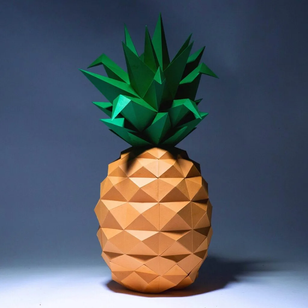 3D-Origami-Papercraft Ananas