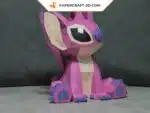 Papercraft Ange Stitch en origami papier 3D DIY pepakura à faible polygone
