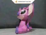 Papercraft Ange Stitch en origami papier 3D DIY pepakura à faible polygone, weergave 2