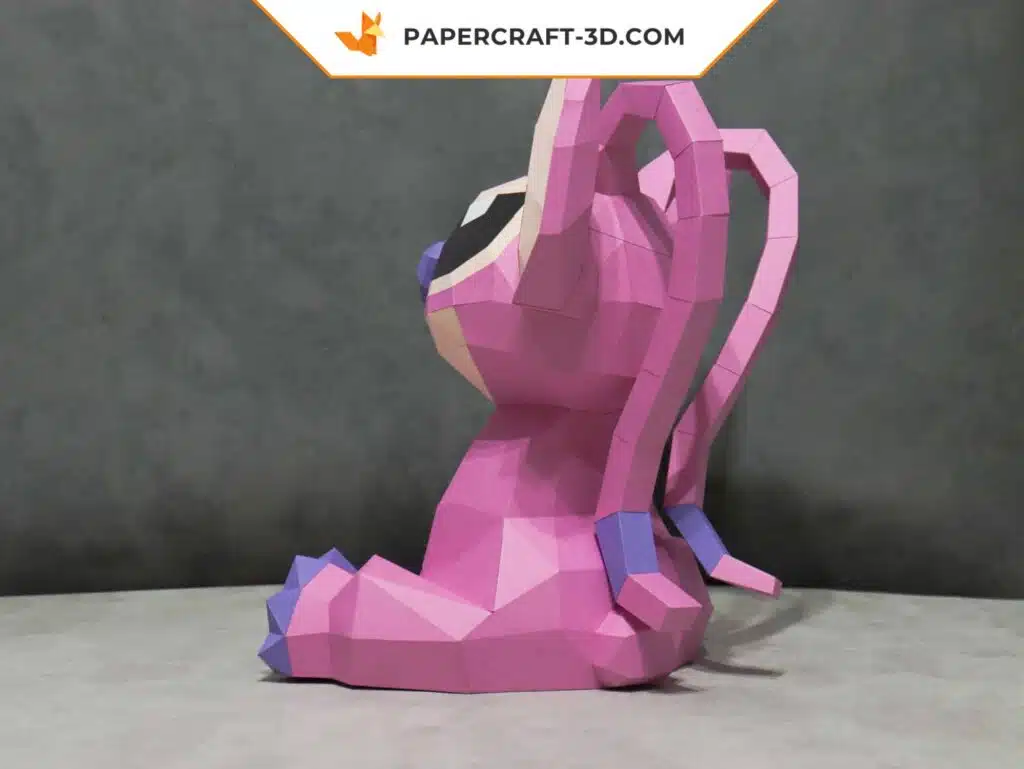 Papercraft Ange Stitch en origami papier 3D DIY pepakura à faible polygone, weergave 3