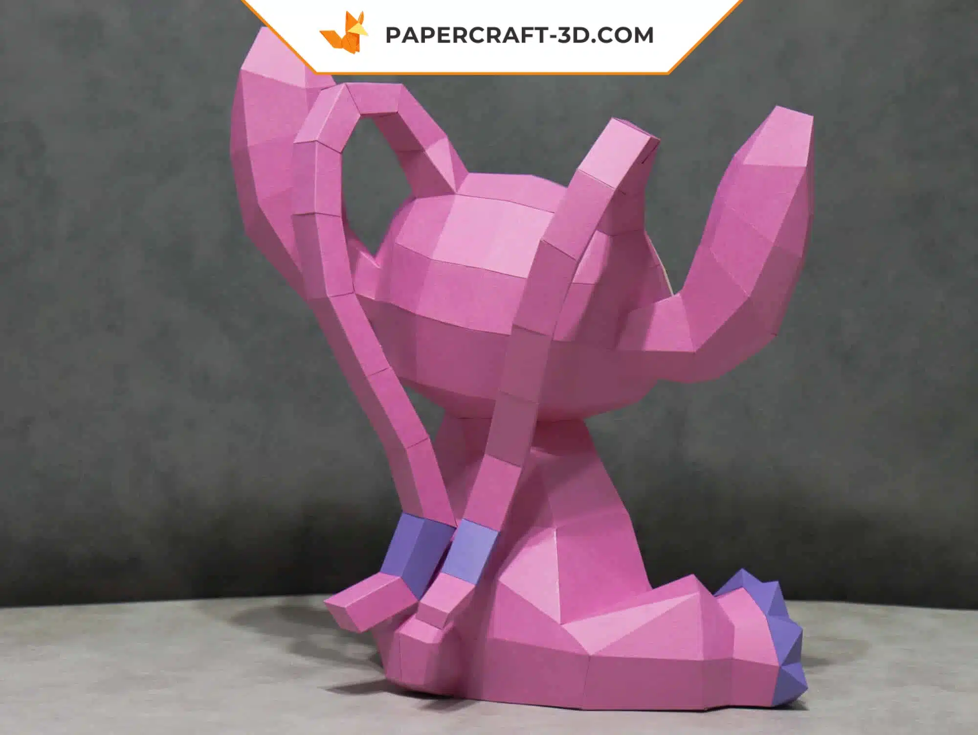 Papercraft Ange Stitch en origami papier 3D DIY pepakura à faible polygone, weergave 4