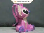 Papercraft Ange Stitch en origami papier 3D DIY pepakura à faible polygone, weergave 5