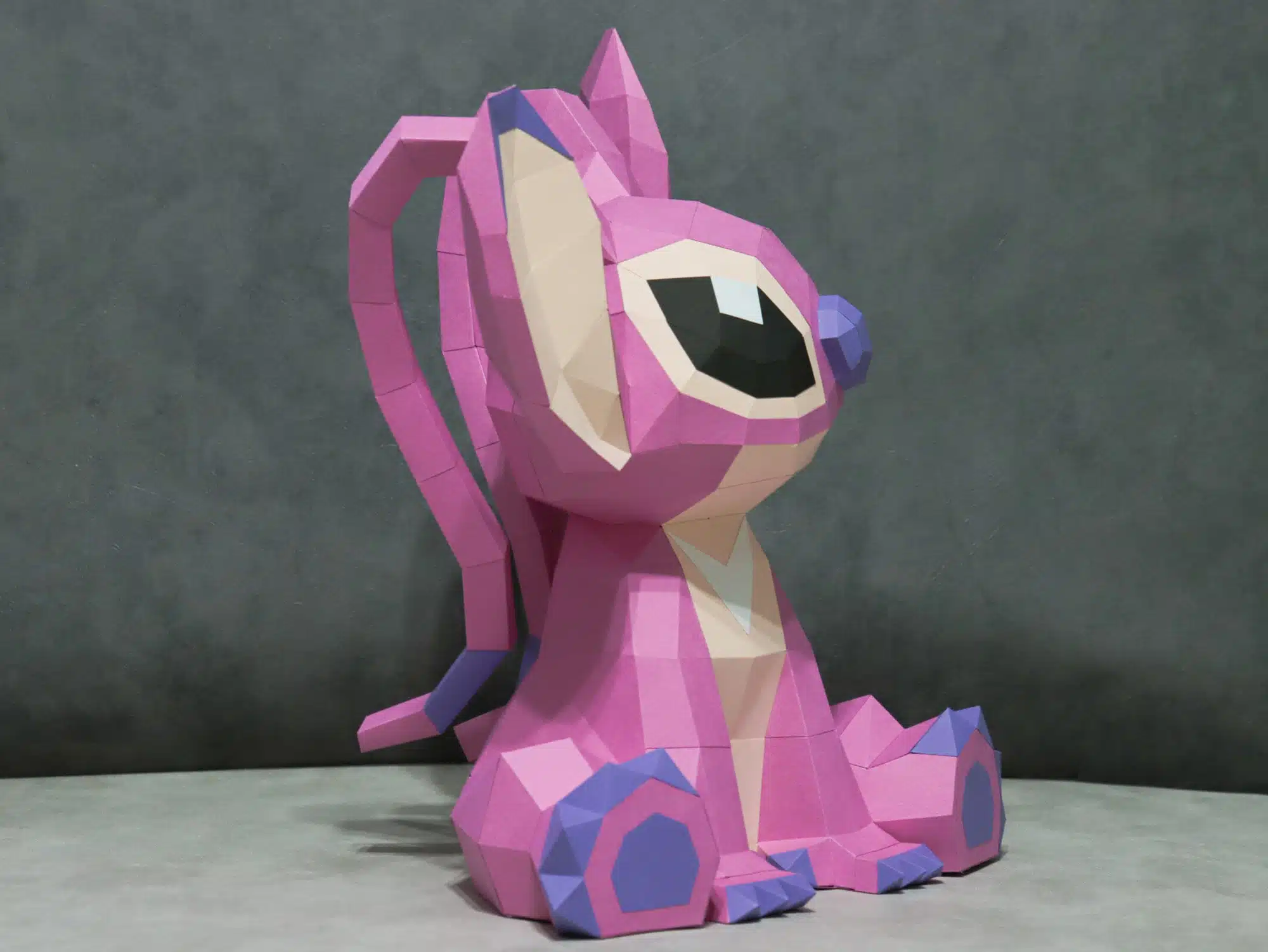 Papercraft Ange Stitch en origami papier 3D DIY pepakura à faible polygone, weergave 5