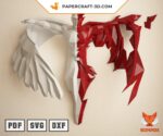 Papercraft di angelo e demone in origami 3D