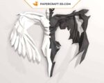 Papercraft di angelo e demone in origami 3D