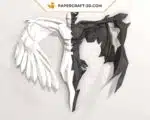 Papercraft Angel et Démon modèle 3D en papier origami, weergave 4