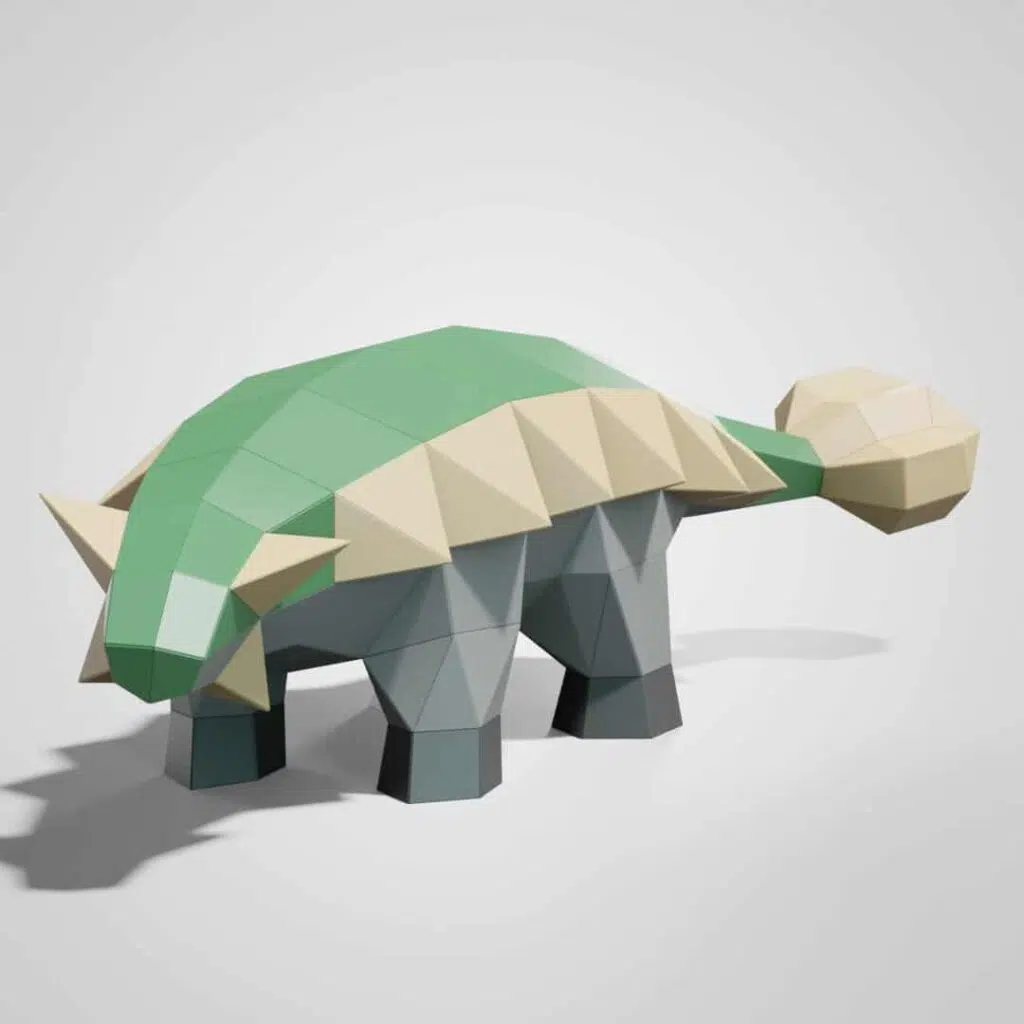 Papercraft di Ankylosaurus in origami 3D