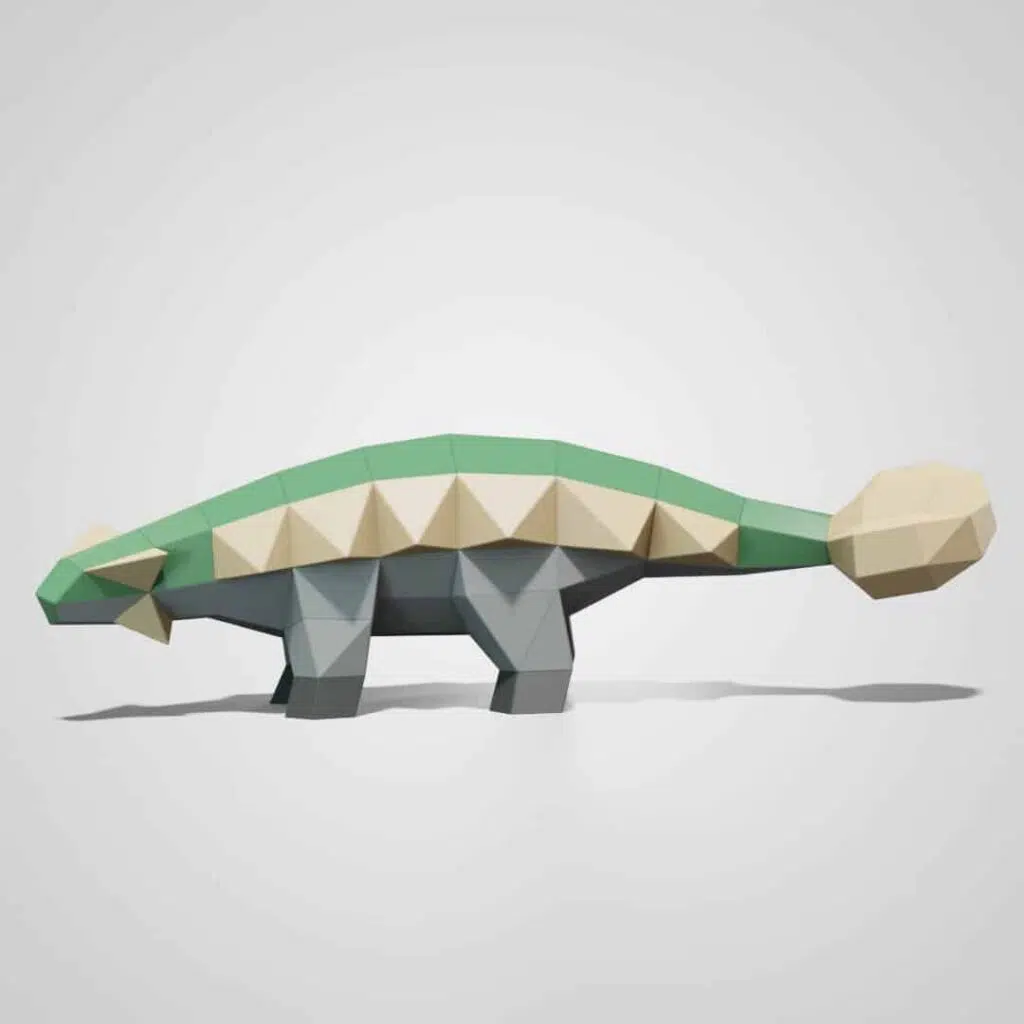 Papercraft Ankylosaurus mignon en papier 3D, modèle DIY à télécharger, weergave 3