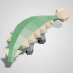 Papercraft di Ankylosaurus in origami 3D