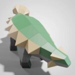 Papercraft di Ankylosaurus in origami 3D