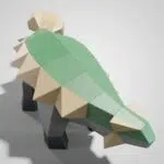Papercraft Ankylosaurus mignon en papier 3D, modèle DIY à télécharger, weergave 6
