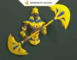 Papercraft Anubis 2 in origami carta 3D: modello PDF FanArt fai-da-te, vista 3