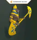 Papercraft Anubis 2 in origami carta 3D: modello PDF FanArt fai-da-te, vista 4