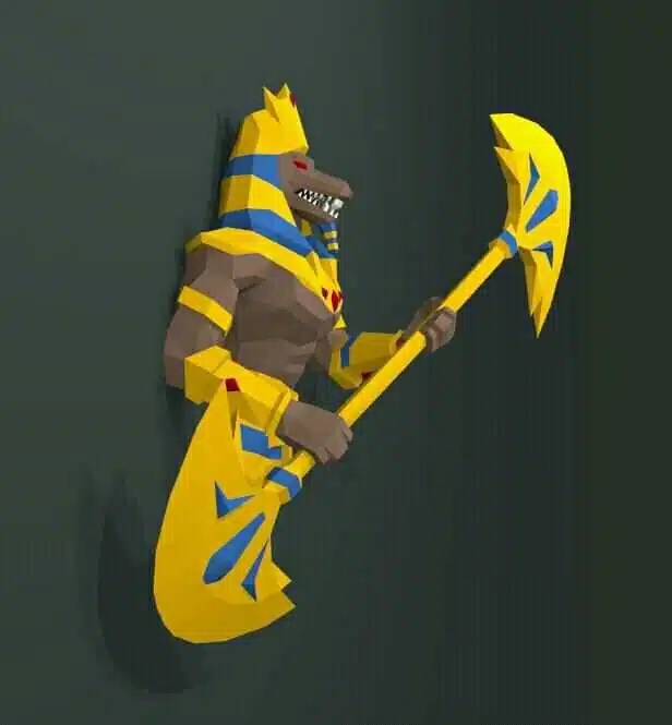 Papercraft Anubis 2 in origami carta 3D: modello PDF FanArt fai-da-te, vista 4