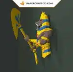 Papercraft Anubis 2 in origami carta 3D: modello PDF FanArt fai-da-te, vista 5