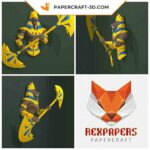 Papercraft Anubis 2 en origami papier 3D : modèle PDF FanArt à faire soi-même