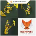 Papercraft Anubis 2 in origami carta 3D: modello PDF FanArt fai-da-te, vista 7