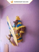 Papercraft Anubis 2 en origami papier 3D : modèle PDF FanArt à faire soi-même
